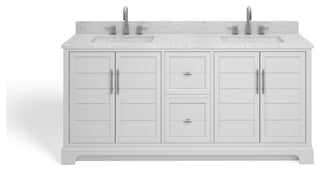 The Thalia Bathroom Vanity, White, 72", Double Sink, Freestanding