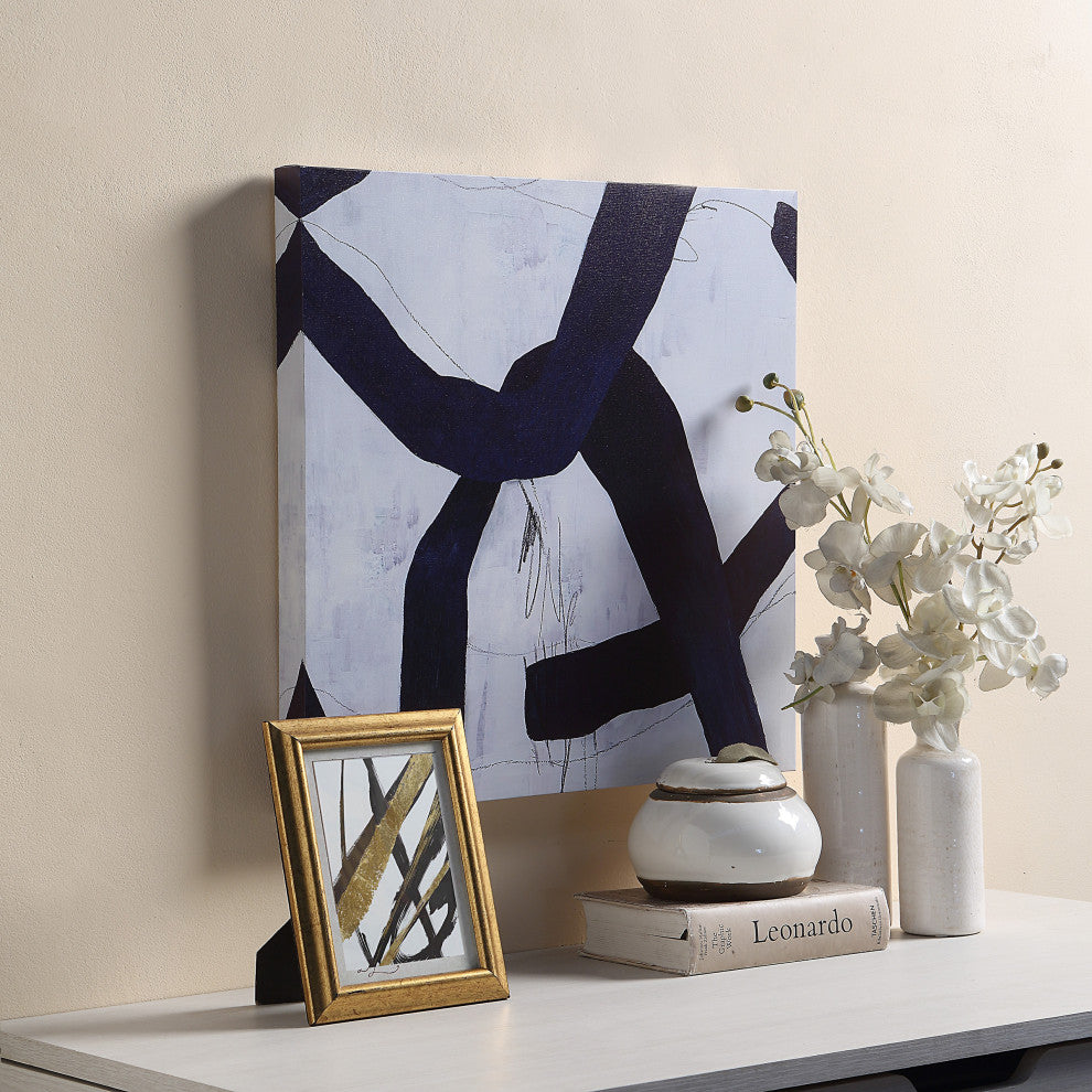 Set of 2 Abstract Wall Art, Blue