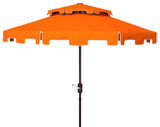 Safavieh Outdoor Zimmerman 9ft Double Top Market Umbrella Orange/White Trim