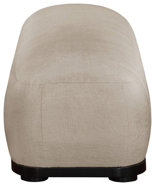 Calum Upholstered Bench, Beige, Chenille Fabric, Black Finish