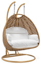 LeisureMod MSCLBR-53W Mendoza White Hanging 2 person Egg Swing Chair