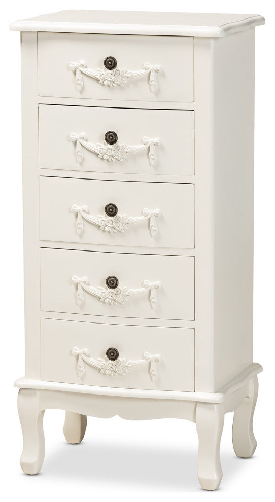 Callen Classic and Traditional White Finished Wood 5-Drawer Chest