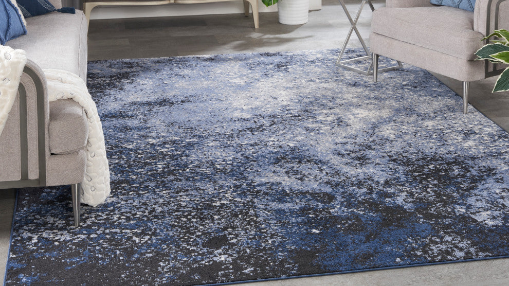 Nourison Passion 8' x 10' Light Blue Black Modern Indoor Area Rug