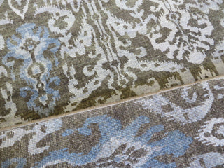 6x9'3 Handmade Chocolate Brown Ikat Peshawar Oriental Rug