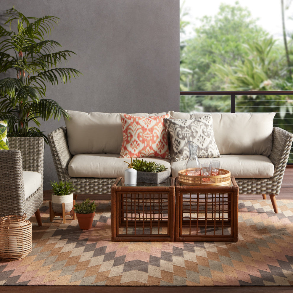 Jaipur Living Mojave Indoor/Outdoor Geometric Multicolor Area Rug, 3'6"x5'6"