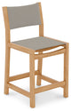 Pearl Teak Outdoor Counter Height Stool in Taupe