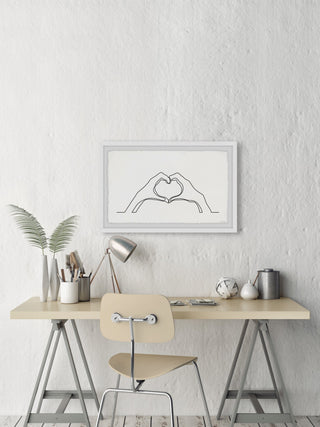 "Hand Heart" Framed Painting Print, 24x16