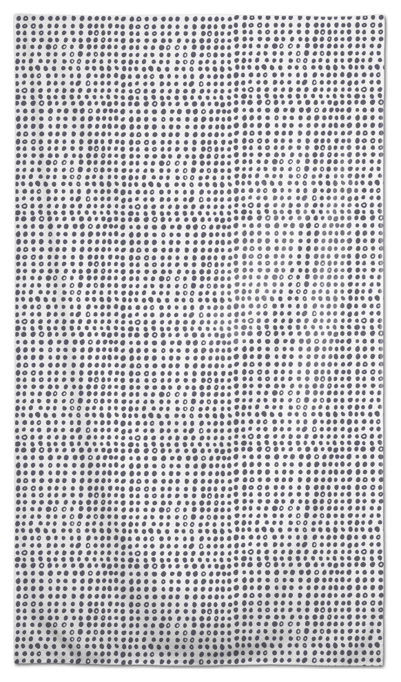 Drawn Dark Gray Dots 58 x 102 Outdoor Tablecloth