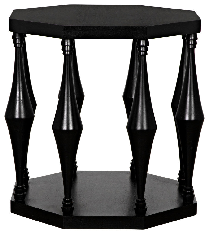 Marceo Side Table, Hand Rubbed Black