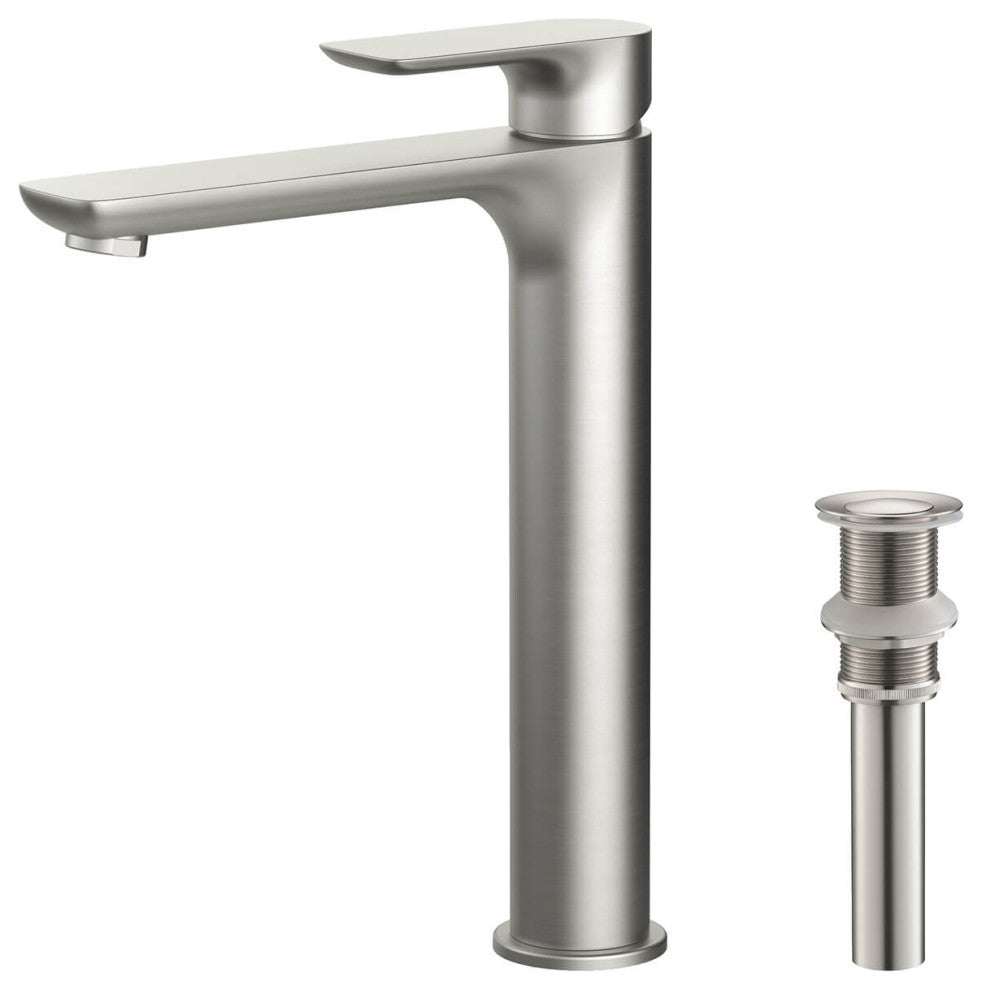 Tender-T Single Handle Bathroom Vessel Sink Faucet, Brushed Nickel