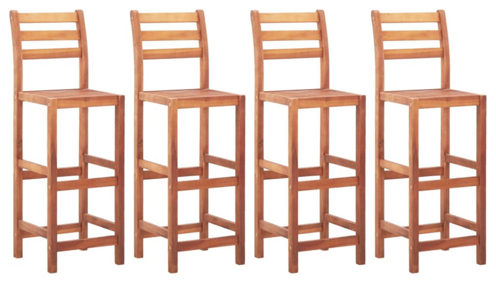 Vidaxl Bar Stools, Set of 4, Solid Acacia Wood