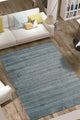 Handloomed Wool Blue Contemporary Transitional Super Grass Rug, 5' X 8'