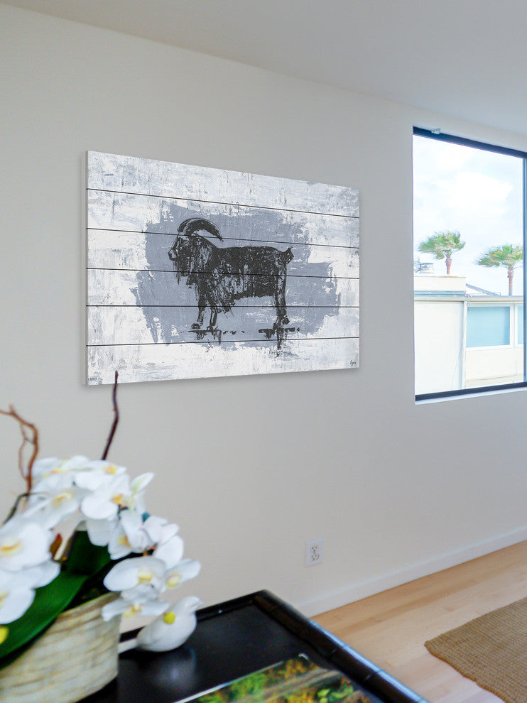 "Tranquil Billy" Painting Print on White Wood, 24"x16"