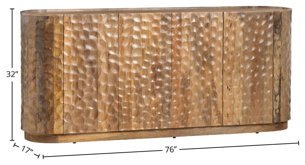 Gibson 76" 4-Door Sideboard, Brown
