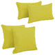 Double-Corded Solid Outdoor Polyester Throw Pillows With Inserts, Set of 4, Lime