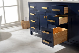 Design Element Valentino 84" Blue Double Rectangular Sink Vanity