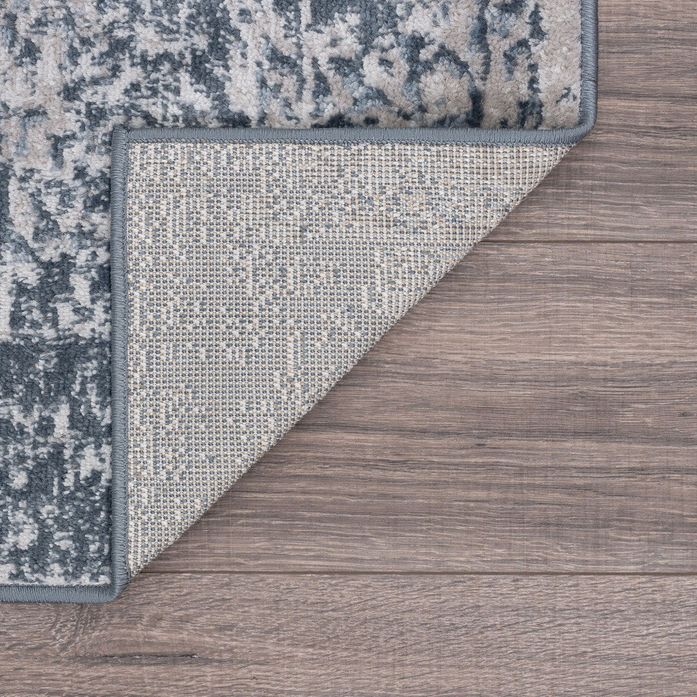 Cinda Traditional Oriental Blue Rectangle Area Rug, 8' x 10'