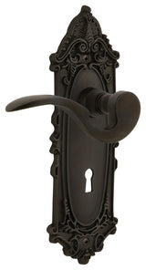 Victorian Plate With Keyhole Manor Lever, Oil-Rubbed Bronze, Privacy, Non-Handed