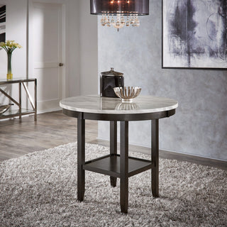 Balmforth White Faux Marble Round Table - 42" Counter Height Table