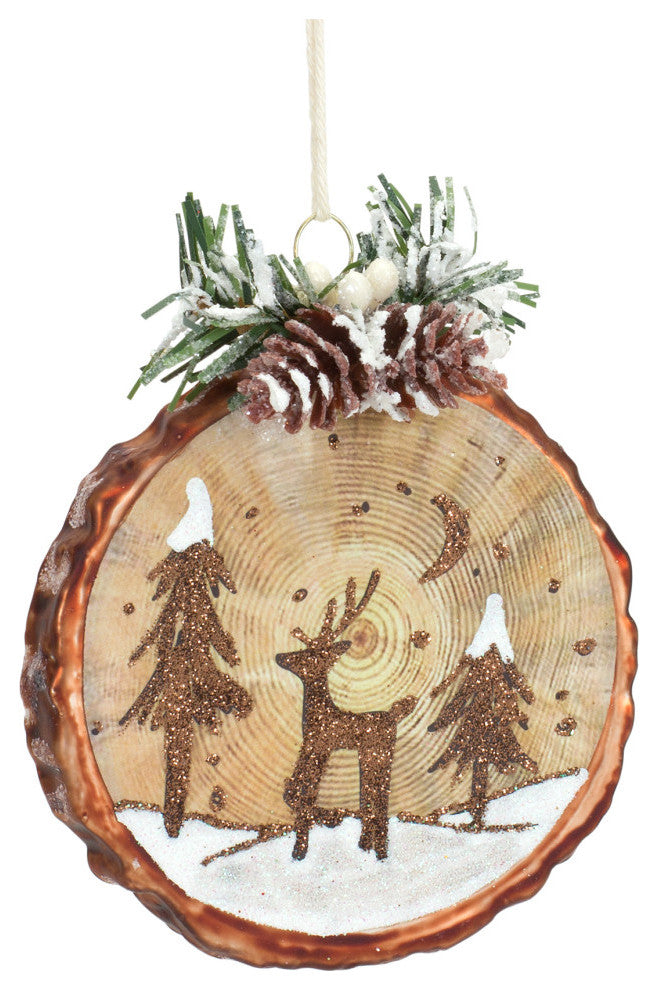 Cabin and Deer Ornament, 6-Piece Set
