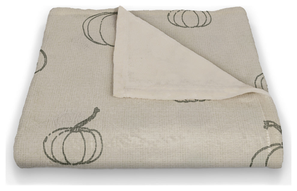 Gray Mini Pumpkin Pattern 50x60 Coral Fleece Blanket