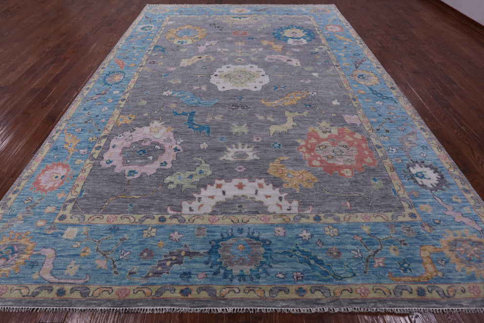 Turkish Oushak Handmade Wool Rug 10' 4" X 14' 1" - Q13313