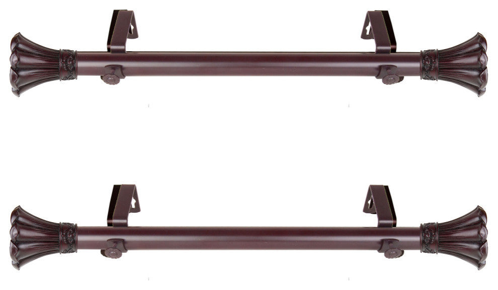 Dakota Side Curtain Rods 12-20", Mahogany