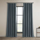 Faux Linen Darkening Curtain Single Panel, Reverie Blue, 50"x96"