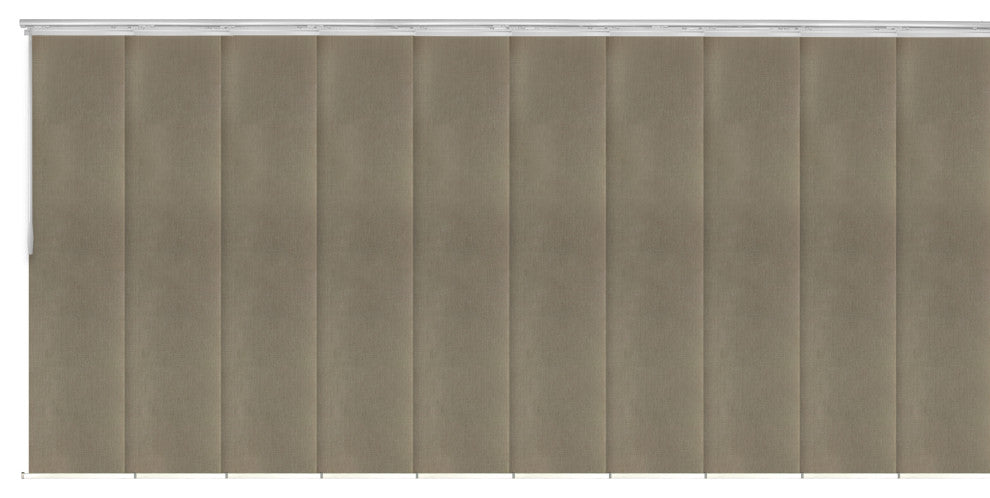 Alabaster 12-Panel Track Extendable Vertical Blinds 140-260"W
