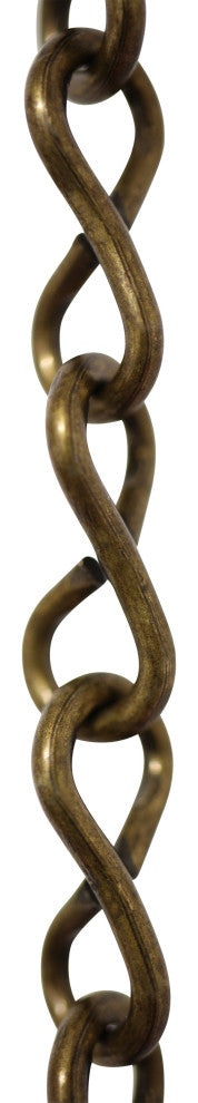 Steel Single Jack Basket Chain, Various Finishes, 3 Sizes, Antique Brass, U15
