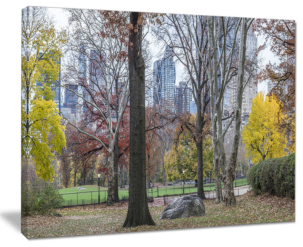 "Central Park New York City in Autumn" Landscape Wall Art Canvas Print, 20"x12"
