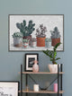 "Succulent Clay Pots" Floater Framed Painting Print on Canvas