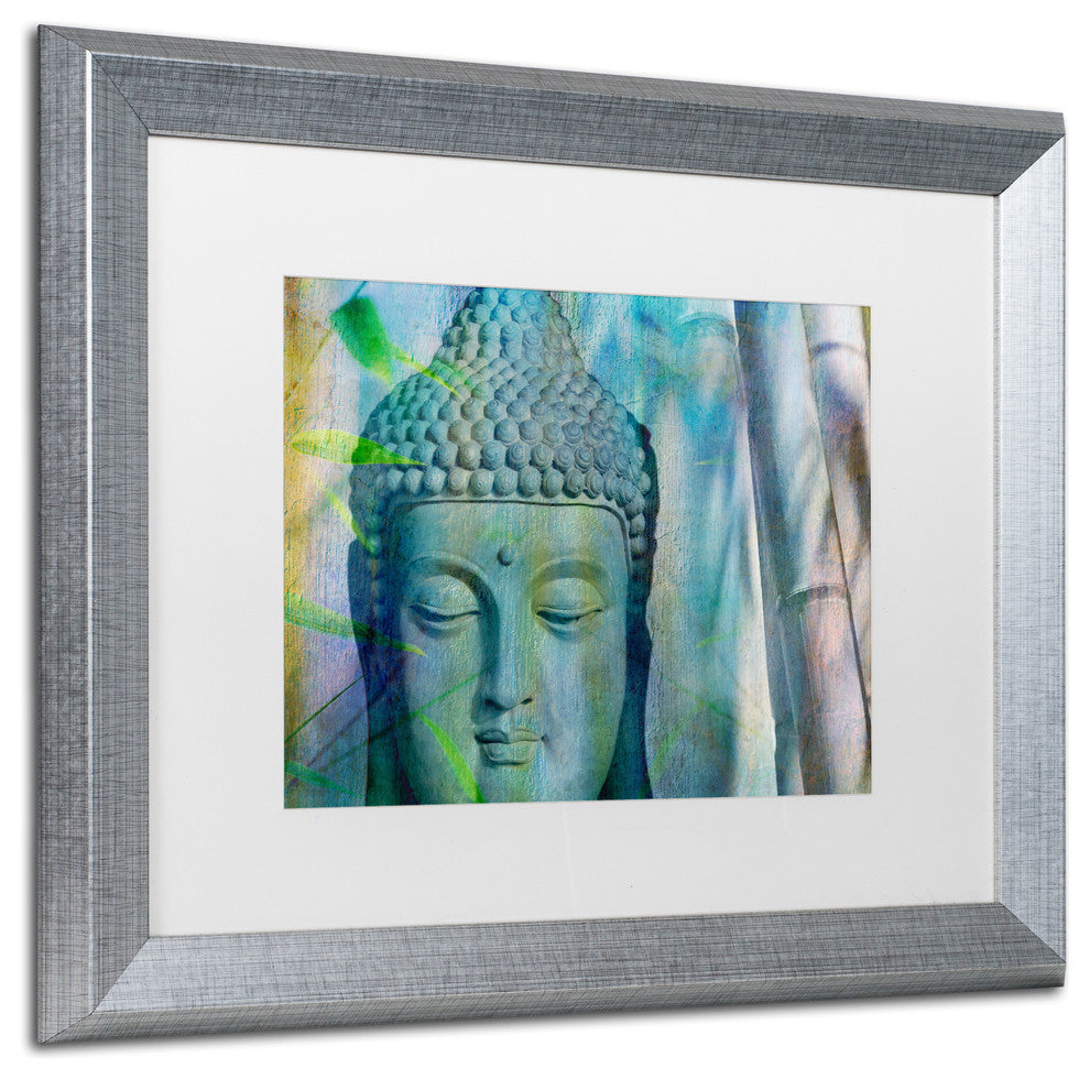 Cora Niele 'Buddha with Bamboo' Matted Framed Art