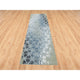 Gray, Wool and Silk THE HONEYCOMB Design, Hand Knotted Runner Rug, 2'6"x10'1"