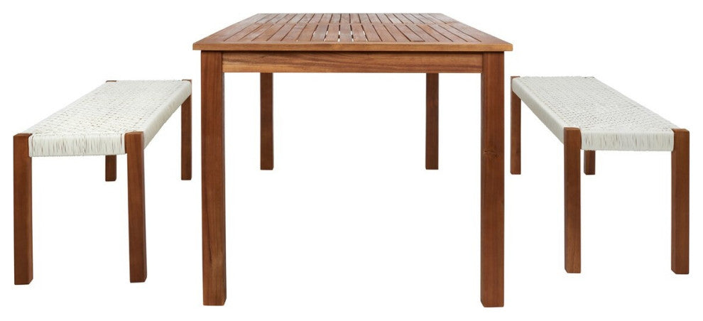 Safavieh Aquina Dining Set, Natural/White