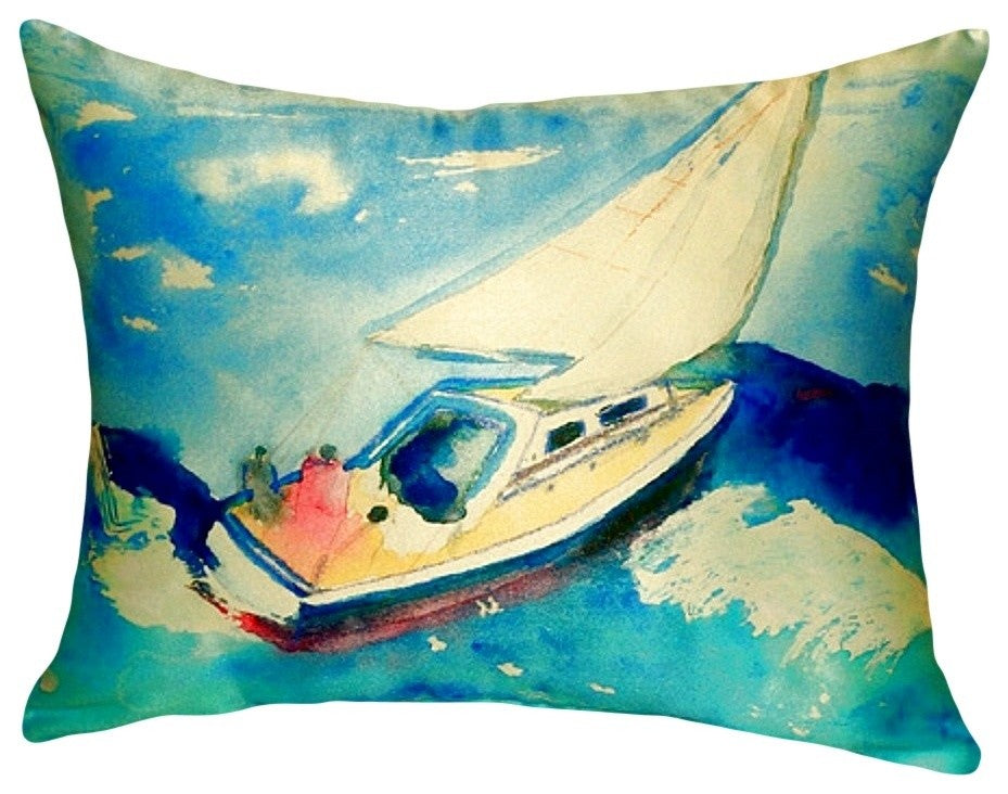 Sailboat No Cord Pillow - Set of Two 16x20