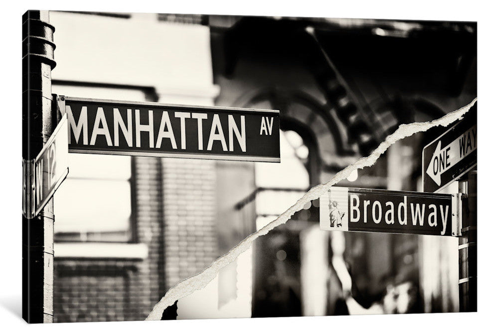"Dual Torn Series Manhattan Signs" by Philippe Hugonnard, 18x12x1.5