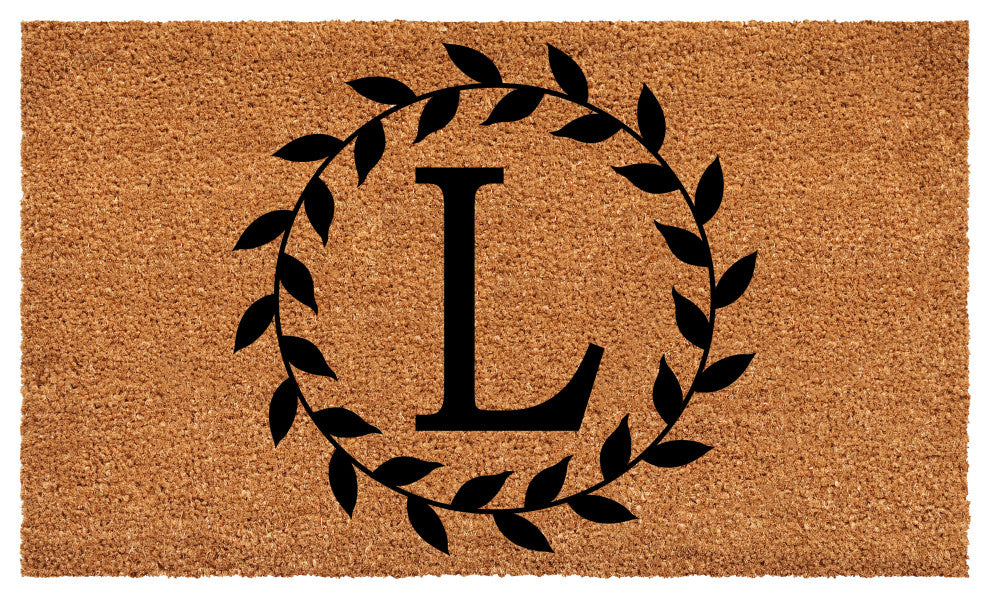 Calloway Mills Laurel Wreath Doormat, Letter L