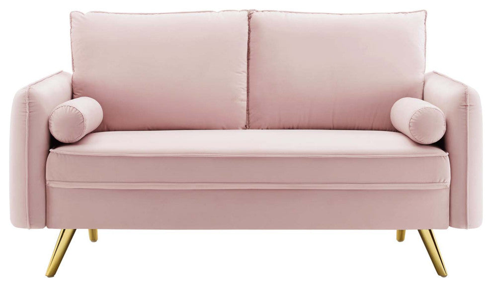 Revive Performance Velvet Loveseat - Pink