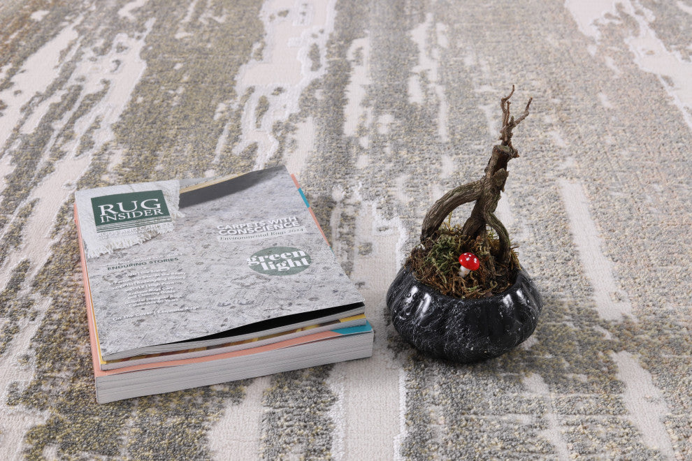 High-Low Ellis Gray/Brown Rug, Gray, 6'5"x9'5"