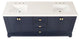 60/72" Plywood Freestanding Bath Vanity Set, Drawer and Ceramic Sink, Navy Blue, 72 Inch