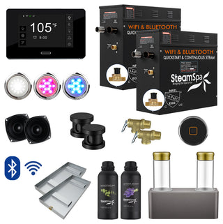 2 x 9kW QuickStart Steam Bath Generator With Dual Aroma Pump, Matte Black
