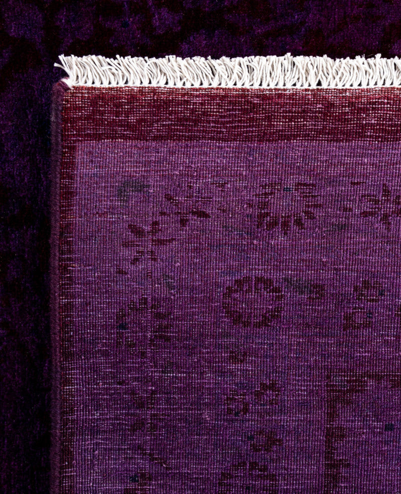 Overdyed One-of-a-Kind Hand-Knotted Area Rug Purple, 6' 2" x 9' 3"