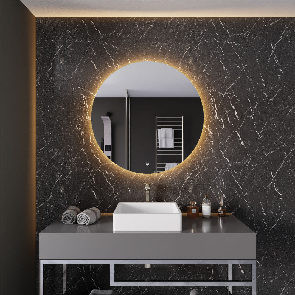 ANZZI 32" Diam. LED Back Lighting Bathroom Mirror With Defogger