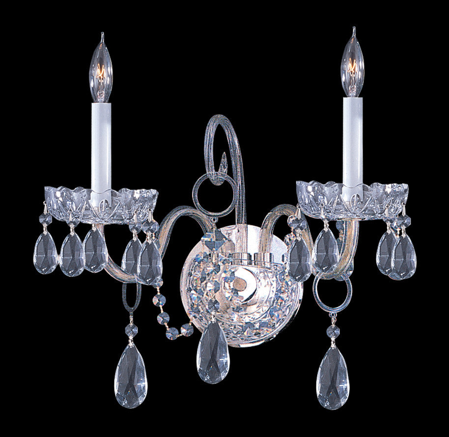 Crystorama 1032CHCLMWP Two Light Wall Mount Traditional Crystal