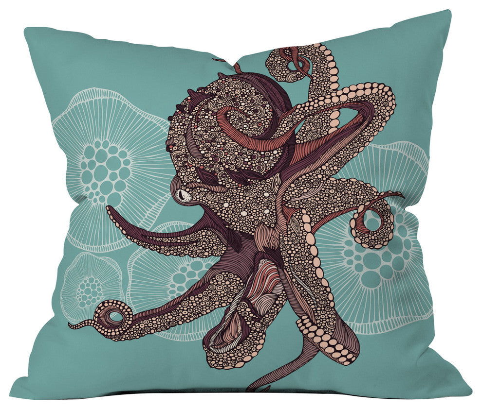 Valentina Ramos Octopus Bloom Throw Pillow, 16"x16"