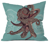 Valentina Ramos Octopus Bloom Throw Pillow, 16"x16"