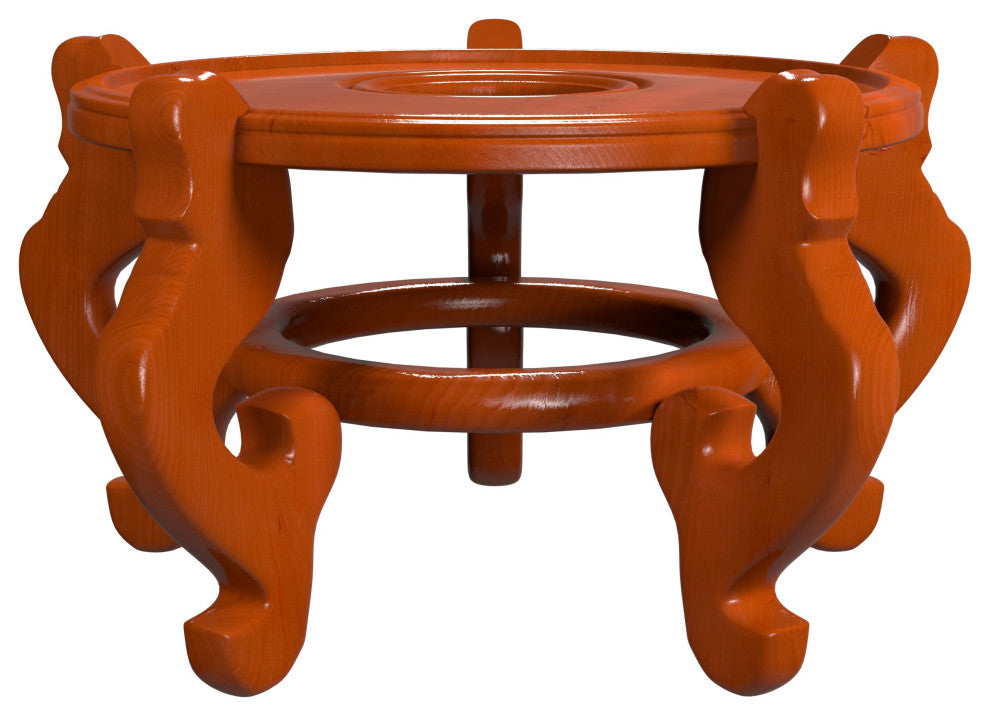 Rosewood Fishbowl Stand, Honey, Size 11.5" Base Diameter