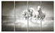 Horses Running Through Water, Oversized Animal Wall Art, 48"x28", 4 Panels
