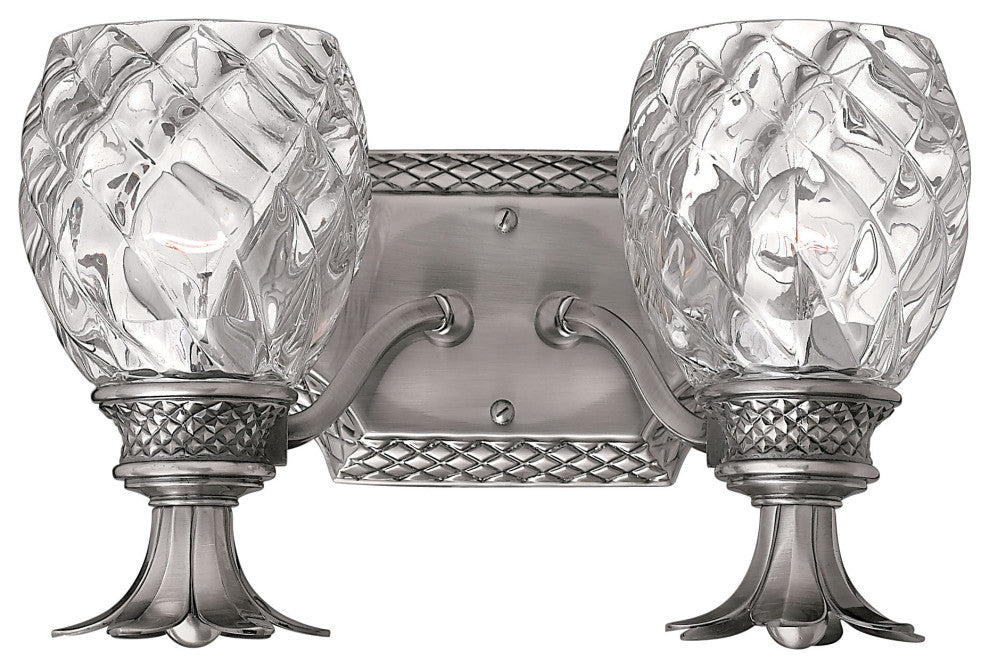Hinkley Plantation Small Two Light Vanity, Polished Antique Nickel